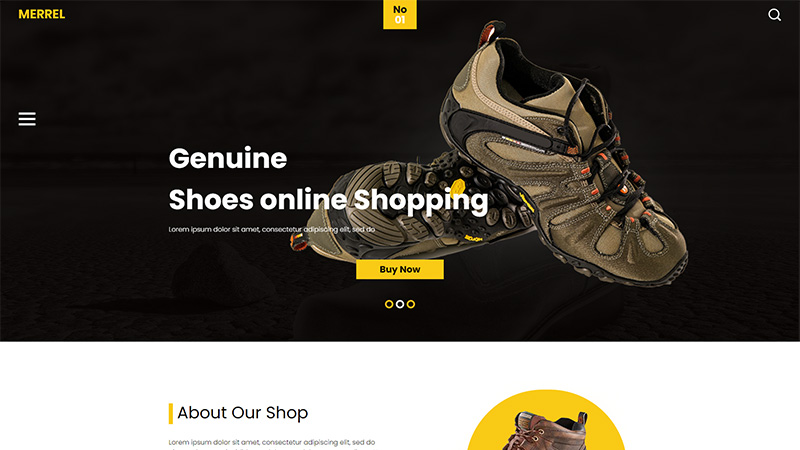 登山运动鞋品电子商务网页模板